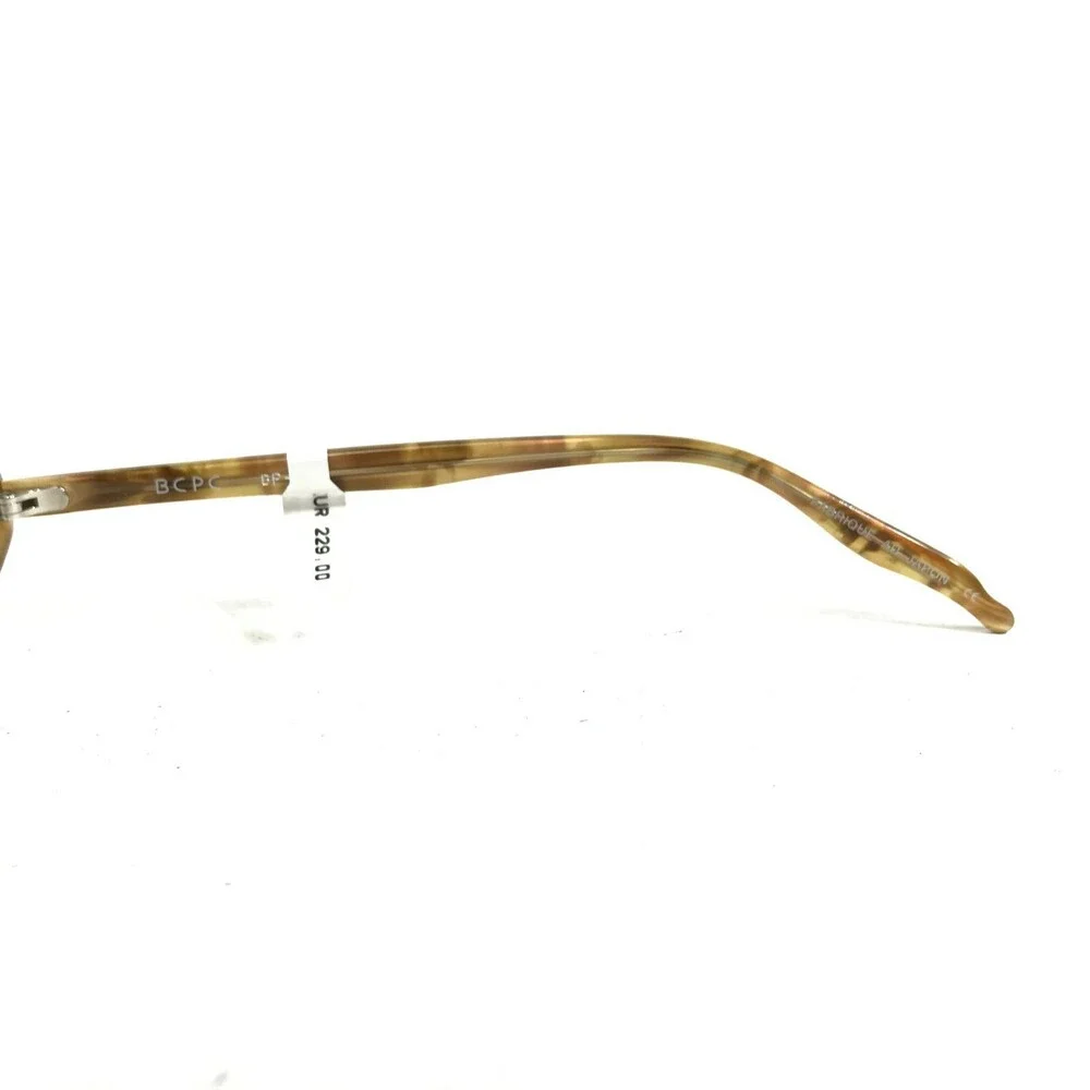 BCPC BP-165 COL.06 Eyeglasses Frames Brown Horn Round Oval Full Rim 49-17-137